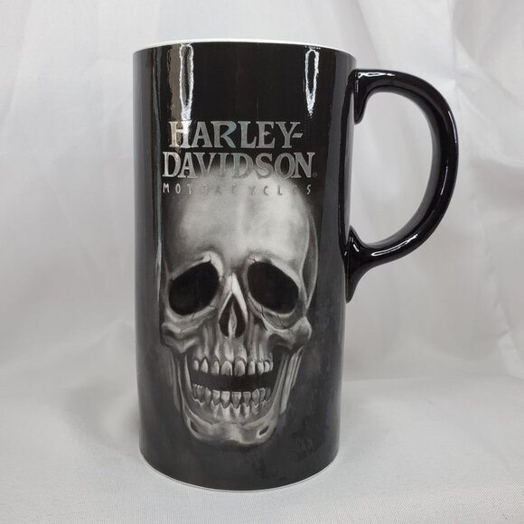 Harley-Davidson Skull Motorcycle Black Tall Boy Latte Mug 2015 Coffee Cup - Picture 1 of 7